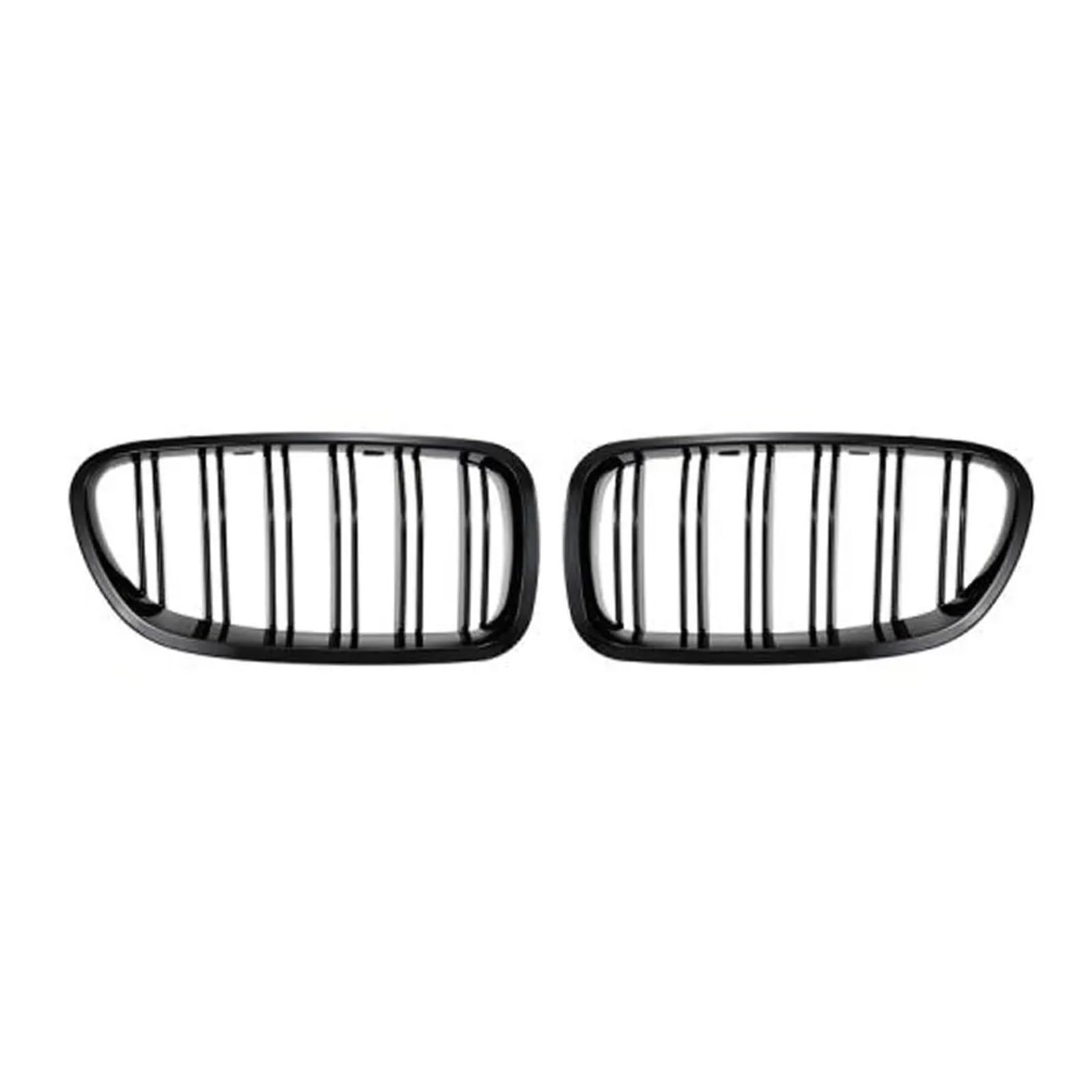 Auto Front Gitter Carbon Faser Für F10 Für 5 Serie Für 520i Für 523i Für 525i Für 530i Für 535i 2010-2016 Glänzend Schwarz Dual Lamellen Front Niere Grille Kapuze Kühlergrill(Gloss Black) von JHMHCOQ