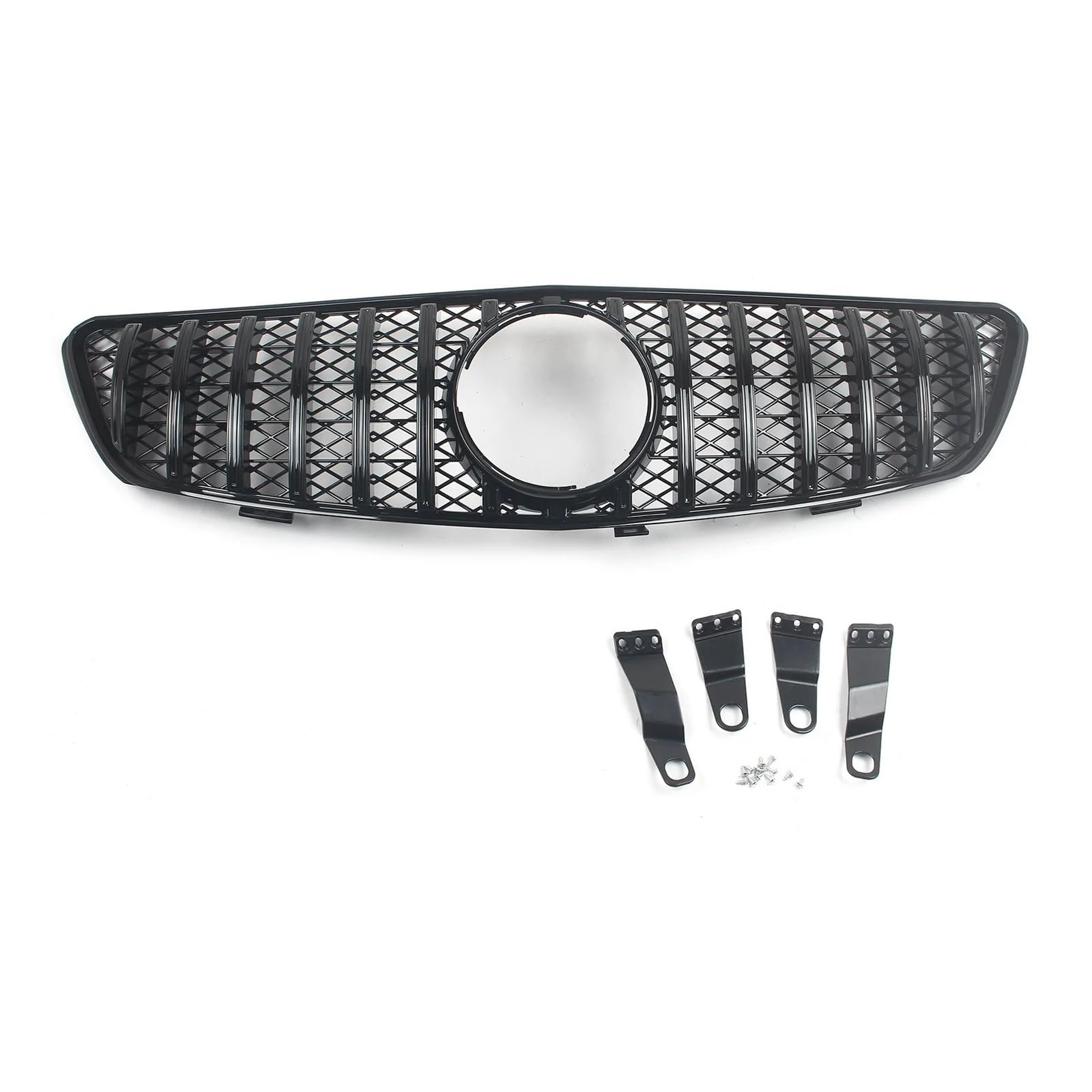 Auto Front Gitter Frontstoßstangengrill Body Kit Kühlergrill Für Für Benz Für R-Klasse Für W251 2005 2006 2007 2008 2009 Für R350 Für R500 Kapuze Kühlergrill(Schwarz) von JHMHCOQ