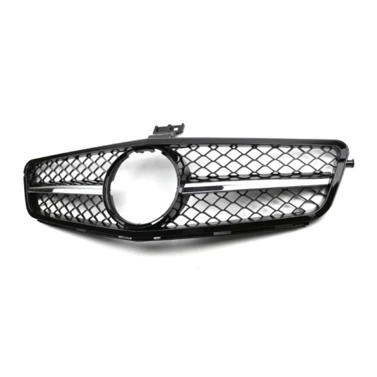 Auto Front Gitter Frontstoßstangengrill Für Für Benz Für C W204 Sport Racing Grill Diamond 2007 2008 2009 2010 2011 2012 2013 2014 Facelift Kapuze Kühlergrill(AMG Chrome Bar) von JHMHCOQ