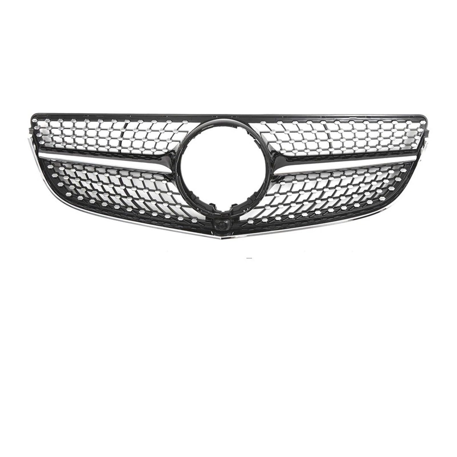 Auto Front Gitter Frontstoßstangengrill Für Für Benz Für E-Klasse Für W207 Für E250 Für E400 Für E500 2014 2015 2016 Obere Gitter Kapuze Kühlergrill(Diamond-Chrome Black) von JHMHCOQ