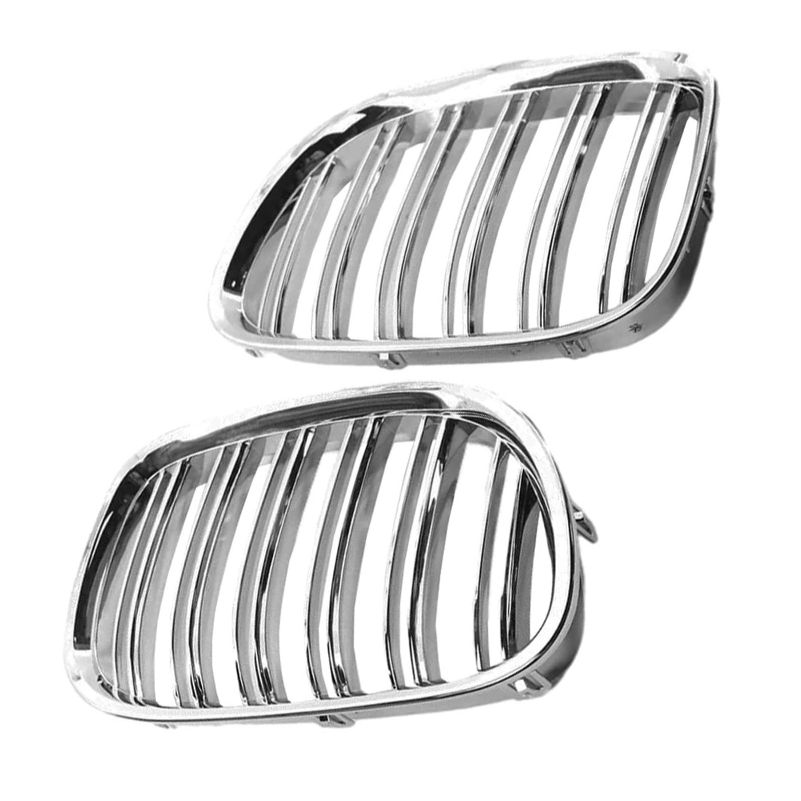 Auto Front Gitter Glänzend Schwarzes Auto-Frontnierengrill-Grill-Racing-Grills Für 7er-Serie Für F02 Für F01 Für F03 Für F04 2009 2010 2011 2012 2013 2014 2015 Kapuze Kühlergrill(Chrom) von JHMHCOQ