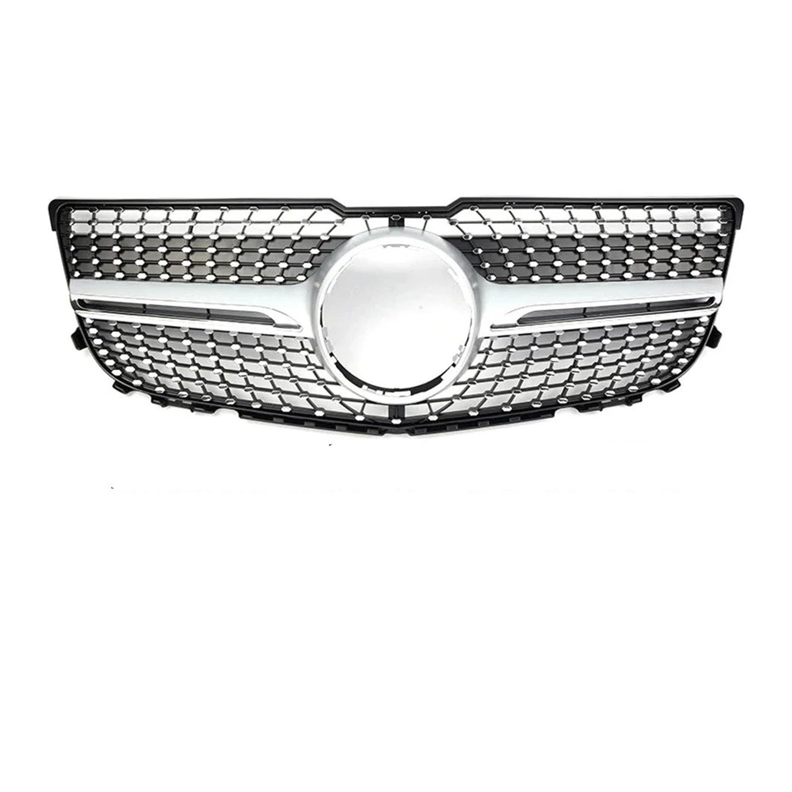 Auto Front Gitter Oberer Kühlergrill Für Für Benz Für GLK-Klasse Für X204 2013 2014 2015 Für GLK250 Für GLK300 Für GLK350 Renngitter Im Black Diamonds-Stil Kapuze Kühlergrill(Diamond-Silver) von JHMHCOQ