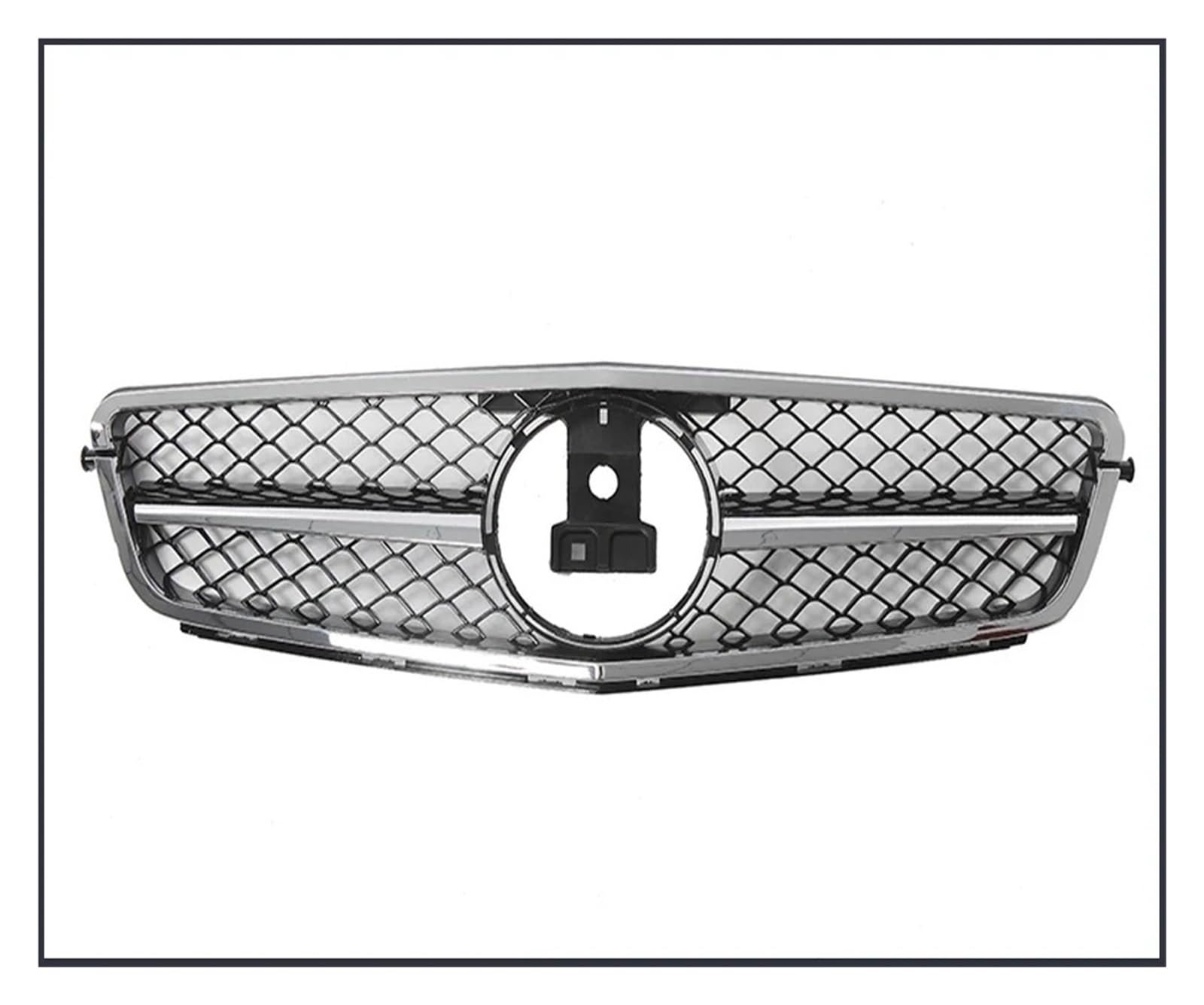 Auto Front Gitter Renngrills Für Für Benz Für C-Klasse Für W204 2008 2009 2010–2014 Für C180 Für C250 Für C350 Frontstoßstangengrill Kühlergrill Kapuze Kühlergrill(AMG Chrome) von JHMHCOQ