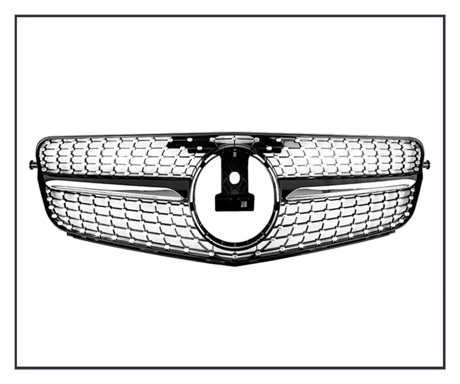 Auto Front Gitter Renngrills Für Für Benz Für C-Klasse Für W204 2008 2009 2010–2014 Für C180 Für C250 Für C350 Frontstoßstangengrill Kühlergrill Kapuze Kühlergrill(Diamonds Black) von JHMHCOQ