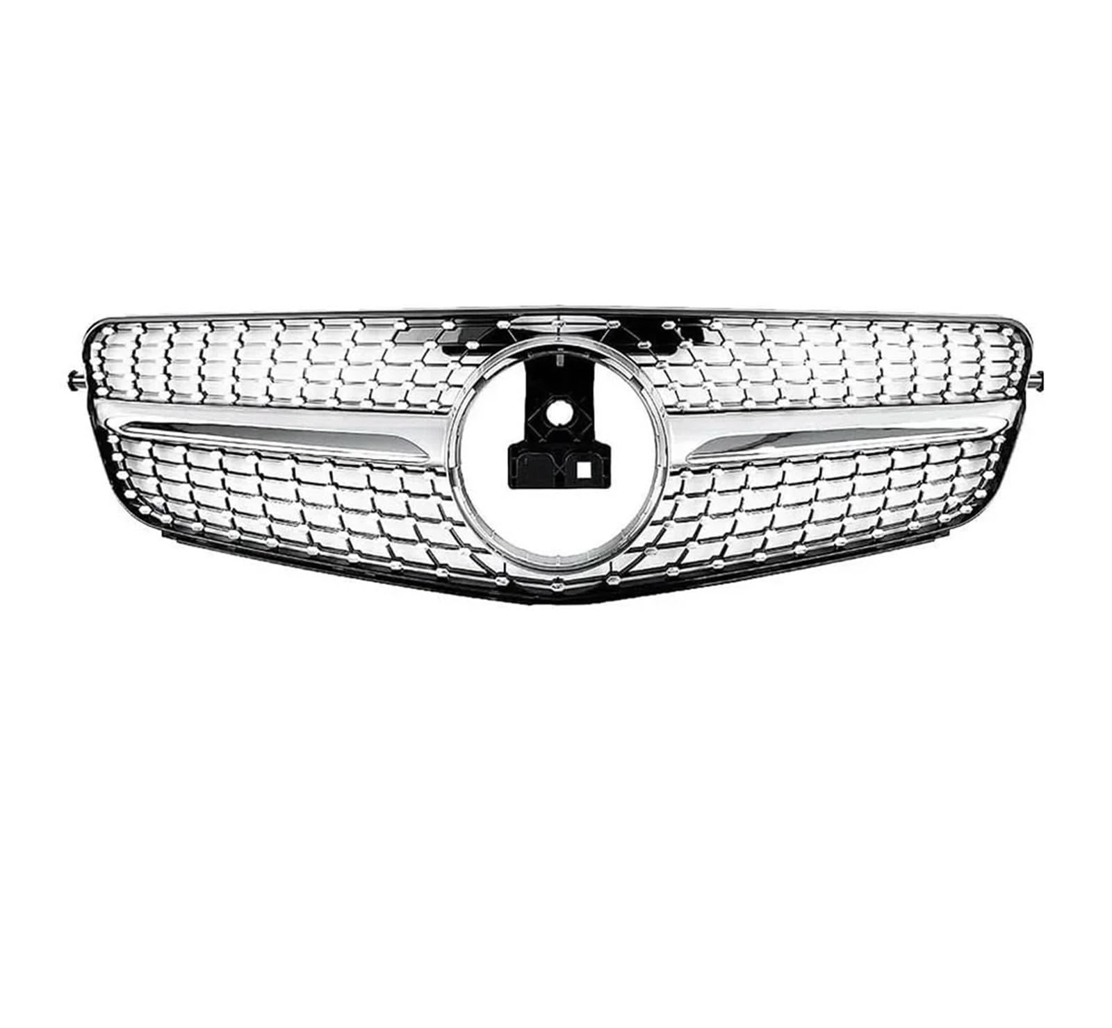 Auto Front Gitter Renngrills Für Für Benz Für C-Klasse Für W204 2008 2009 2010–2014 Für C180 Für C250 Für C350 Frontstoßstangengrill Kühlergrill Kapuze Kühlergrill(Diamonds Silver) von JHMHCOQ