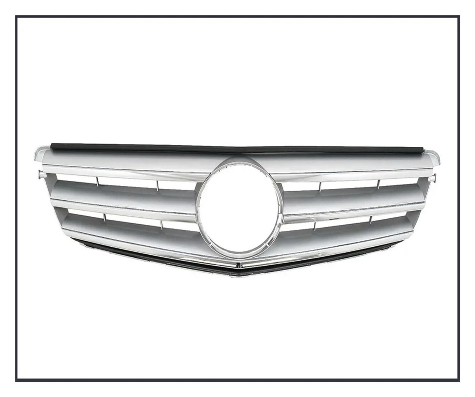 Auto Front Gitter Renngrills Für Für Benz Für C-Klasse Für W204 2008 2009 2010–2014 Für C180 Für C250 Für C350 Frontstoßstangengrill Kühlergrill Kapuze Kühlergrill(Sport Silver) von JHMHCOQ