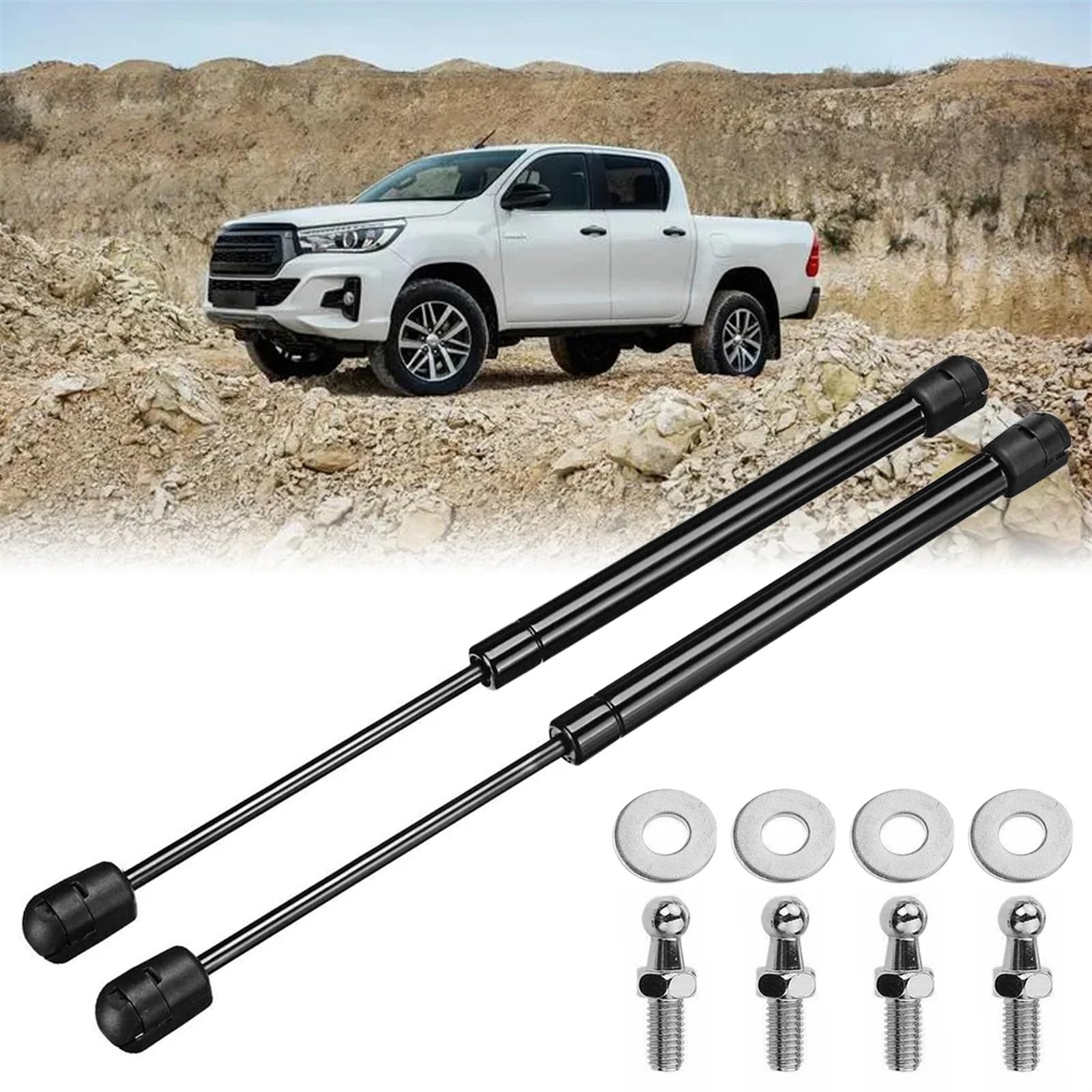 Gasfeder Dämpfer Motorhaube 2 Stücke Front Haube Motorhaube Hinten Heckklappe Gas Strut Lift Unterstützung 160N Gas Frühling Für RV Für Hilux Pickup ARB Baldachin Heckklappe Gasfeder Motorhaube Gasfeder Dämpfer Motorhaube 2 Stücke Front Haube Motorhaube Hinten Heckklappe Gas Strut Lift Unterstützung 160N Gas Frühling Für RV Für Hilux Pickup ARB Baldachin Heckklappe Gasfeder Motorhaube von JHMHCOQ