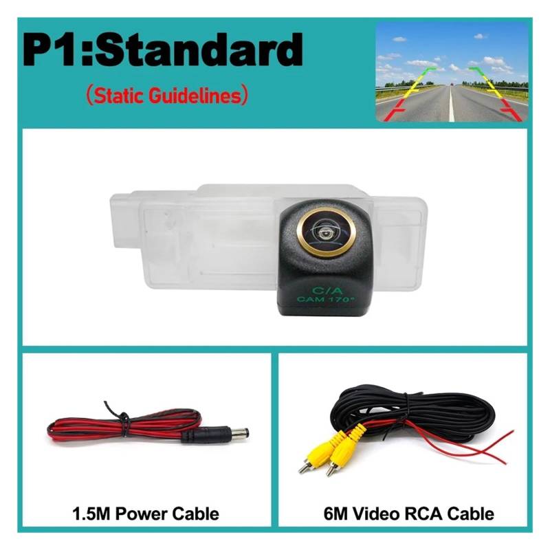 Rückfahrkamera Set 170 ° Fahrzeug-Rückfahrkamera Für Citroen Für C3 Für C4 Für C5 Für Aircross Für C6 Für C8 C3-XR HD 1080P FishEye Auto-Rückfahrkamera CCD-Nachtsicht HD Rückfahrkamera(Yellow CAM) von JHMHCOQ