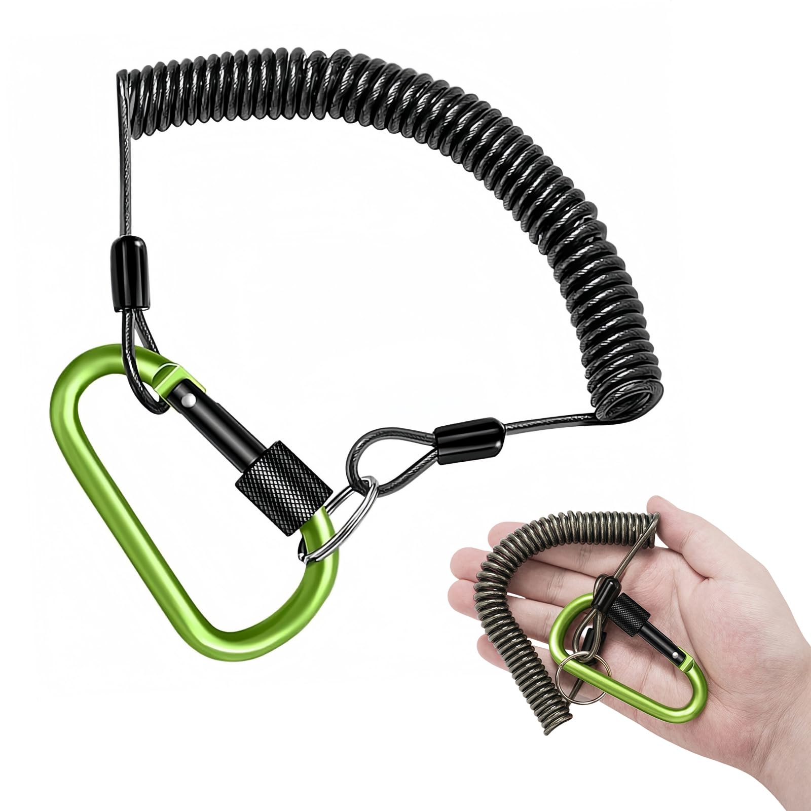 Tactical Lanyard, RSG Halterung mit Karabiner, Elastisches Sicherheitsseil Spiral Karabiner, Elastisch Spiralkabel Schlüsselanhänger für Rettungsschere, Angeln, Wandern, Jagen, Taschenlampe, Schlüssel Tactical Lanyard, RSG Halterung mit Karabiner, Elastisches Sicherheitsseil Spiral Karabiner, Elastisch Spiralkabel Schlüsselanhänger für Rettungsschere, Angeln, Wandern, Jagen, Taschenlampe, Schlüssel von JHXhhthongtong