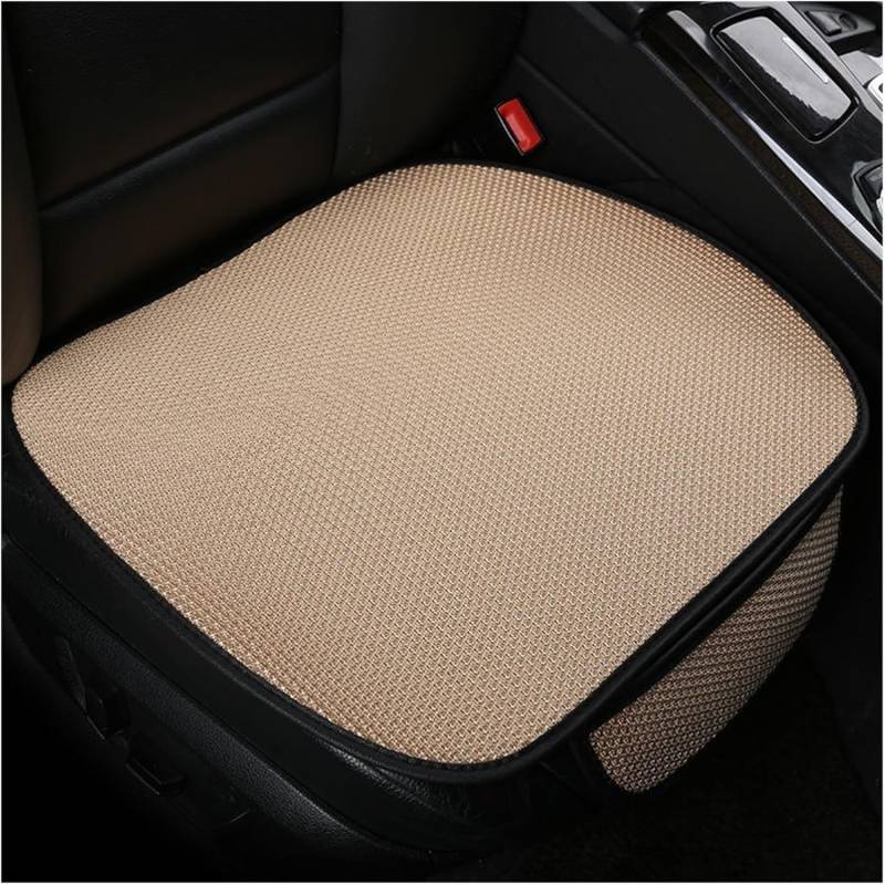 JHYGBKYHGG Eisseide Auto Sitzauflage für Vauxhall Astra J J 2010-2025, Autositzauflage Universal Sommer Autositzbezug Auto Vordersitz Rücksitz Kissen,E/Beige-Front*2 von JHYGBKYHGG