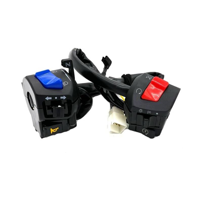 Motorrad-Lenker-Controller-Schalter 22mm wasserdicht Motorrad-Hupenknopf Blinker Elektrostart Nebelscheinwerfer Licht(1 pair) von JHwXsZ