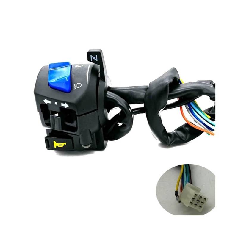 Motorrad-Lenker-Controller-Schalter 22mm wasserdicht Motorrad-Hupenknopf Blinker Elektrostart Nebelscheinwerfer Licht(1pcs left) von JHwXsZ