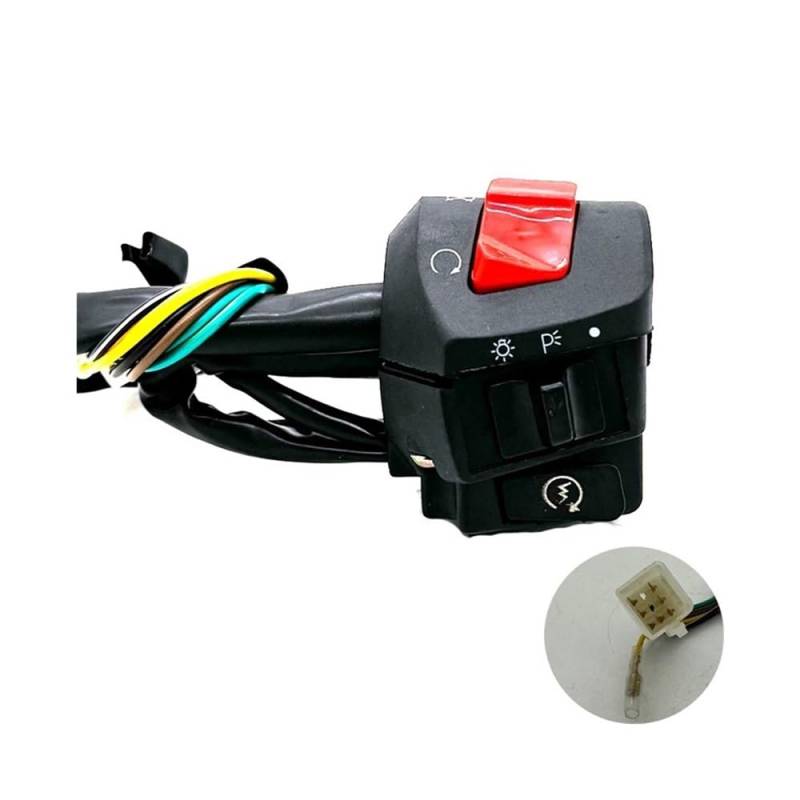 Motorrad-Lenker-Controller-Schalter 22mm wasserdicht Motorrad-Hupenknopf Blinker Elektrostart Nebelscheinwerfer Licht(1pcs right) von JHwXsZ