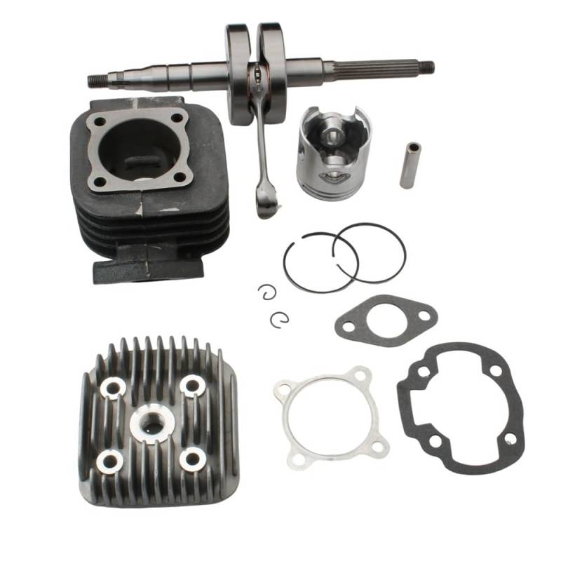 Motorrad-Zylinder-Nockenwellenzubehör Scooter 70cc Big Bore Zylinderkit & Racing Kurbelwelle Fit For 50cc 47mm / 10mm 2-Takt-Motorteile von JHwXsZ