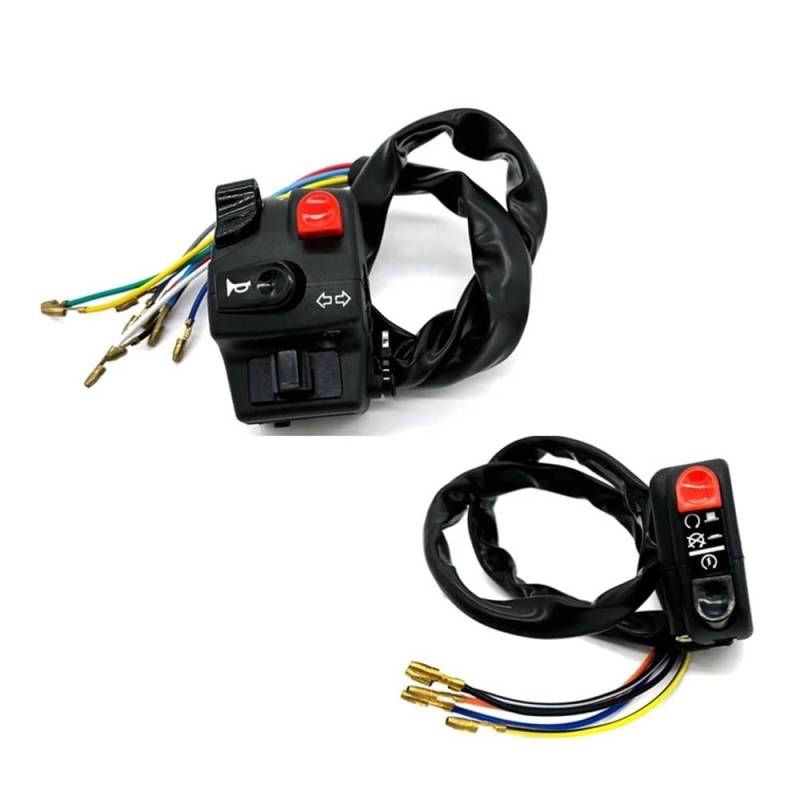Universal 22mm Motorrad Lenker Schalter Hupenknopf Blinker Elektrische Lampe Licht Start Controller Knopfschalter(1pair) von JHwXsZ