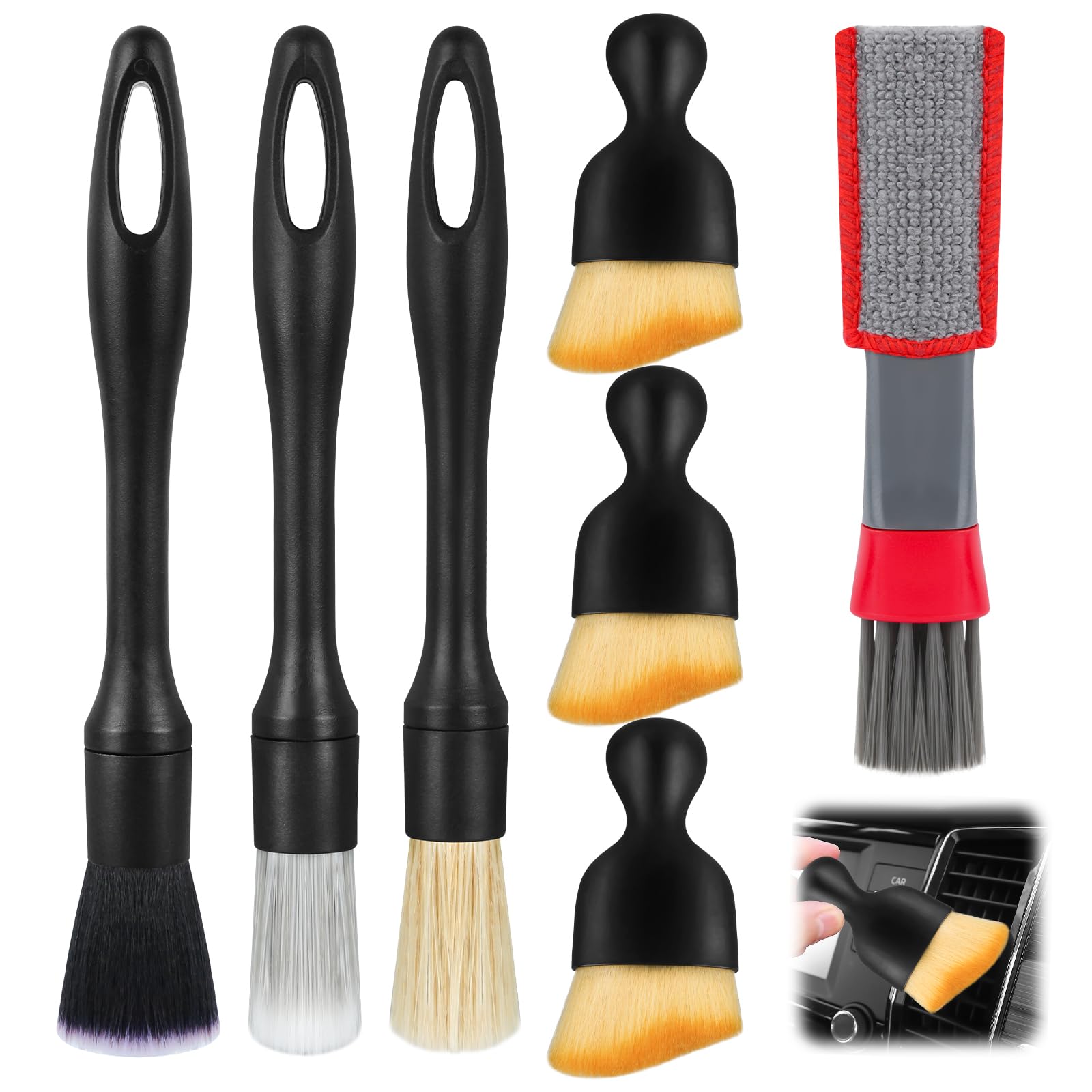 JIANGZHIB 7 Stück Auto Detailingbürste, Auto Reinigungsbürsten Set Weiche Staubpinsel, Vielseitig Auto Pinsel Innenraum, Reinigungspinsel Auto für Auto Air Outlet Gap Armaturenbrett JIANGZHIB 7 Stück Auto Detailingbürste, Auto Reinigungsbürsten Set Weiche Staubpinsel, Vielseitig Auto Pinsel Innenraum, Reinigungspinsel Auto für Auto Air Outlet Gap Armaturenbrett von JIANGZHIB