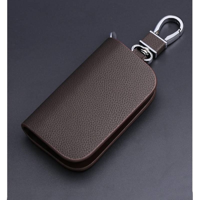 Schlüsseletui Leder Auto für Nissan Pulsar/Qashqai/Rogue/Skyline/X-Trail, Schlüsseltasche Schutz Autoschlüssel Abdeckung Hülle Kratzfest Schlüsselanhänger Tasche,No Window-B von JIANQIAOFEI