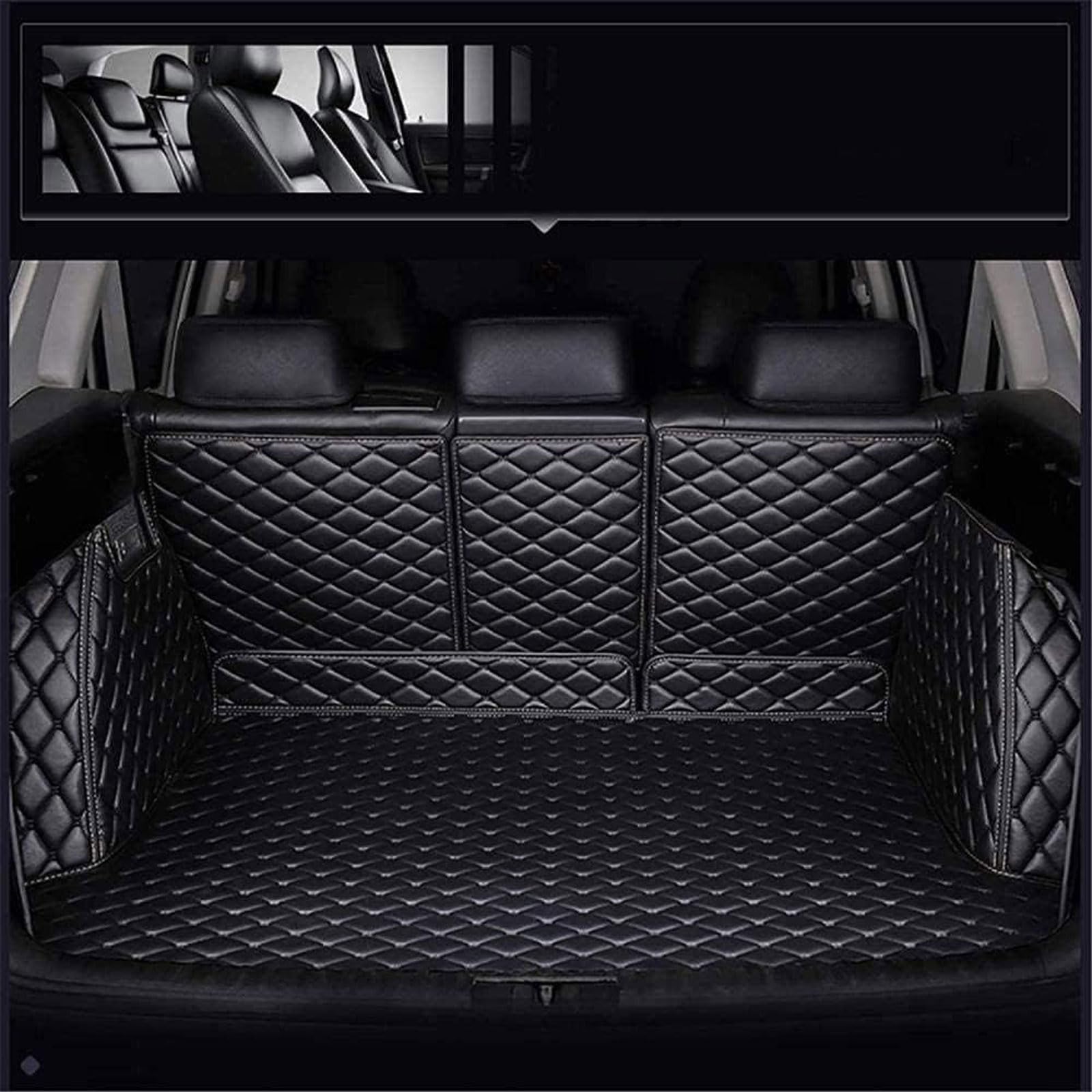 Auto Leder Kofferraum Schutzmatte für Mitsubishi Outlander 2019 2020 2021 2022 2023, Kratzfest Schutzmatte Wasserdicht Kofferraummatte Innenraum Zubehör,Black Auto Leder Kofferraum Schutzmatte für Mitsubishi Outlander 2019 2020 2021 2022 2023, Kratzfest Schutzmatte Wasserdicht Kofferraummatte Innenraum Zubehör,Black von JIANXKILB