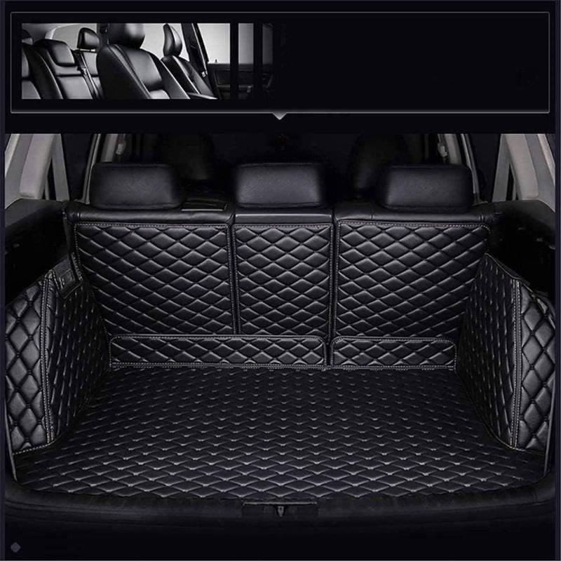 Auto Leder Kofferraum Schutzmatte für Mitsubishi Outlander 2019 2020 2021 2022 2023, Kratzfest Schutzmatte Wasserdicht Kofferraummatte Innenraum Zubehör,Black von JIANXKILB