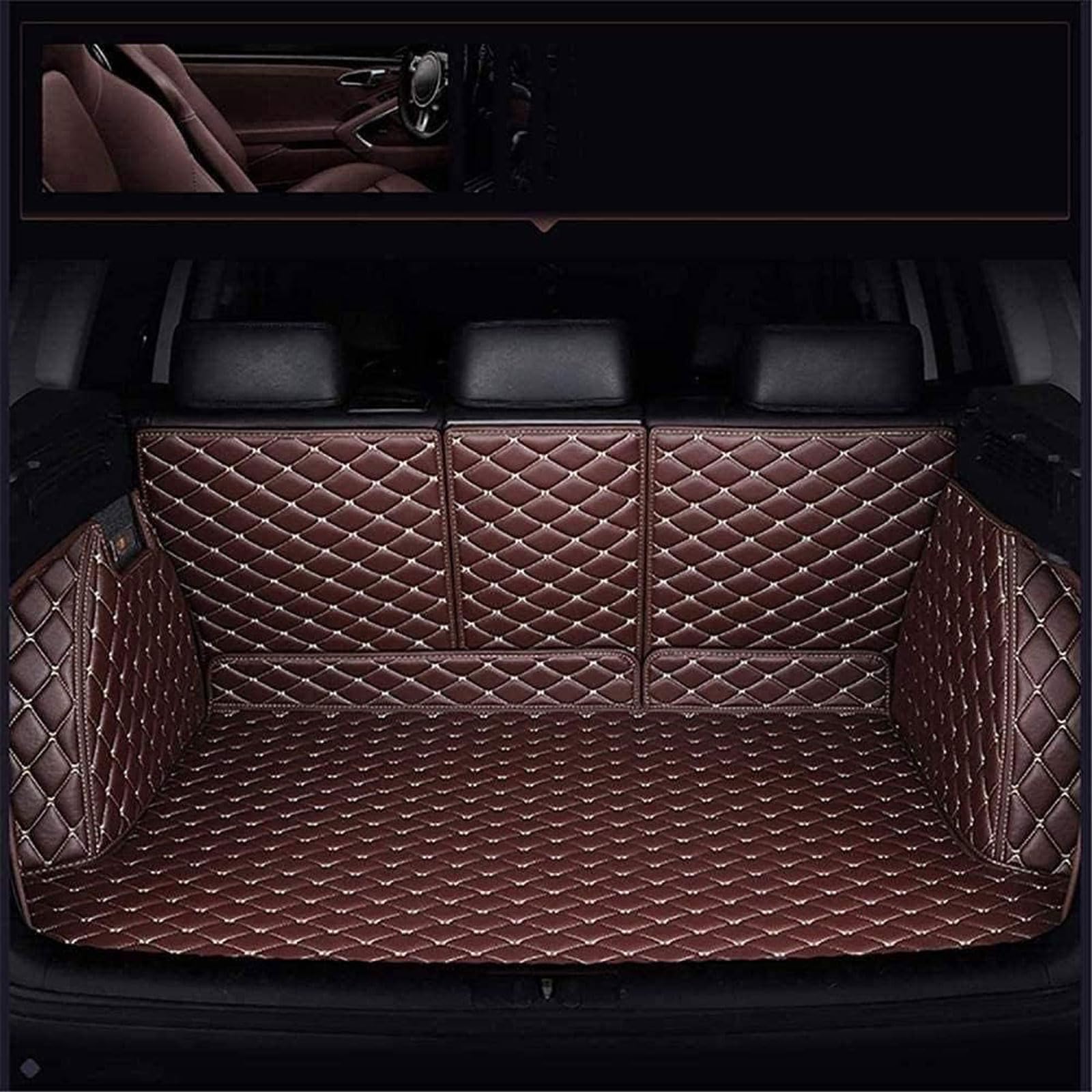 Auto Leder Kofferraum Schutzmatte für Mitsubishi Outlander 2019 2020 2021 2022 2023, Kratzfest Schutzmatte Wasserdicht Kofferraummatte Innenraum Zubehör,Coffee Auto Leder Kofferraum Schutzmatte für Mitsubishi Outlander 2019 2020 2021 2022 2023, Kratzfest Schutzmatte Wasserdicht Kofferraummatte Innenraum Zubehör,Coffee von JIANXKILB