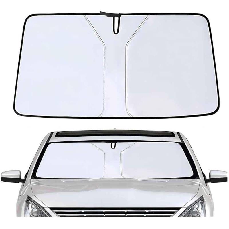 Sonnenschutz Auto Frontscheibe für Subaru Legacy Sedan 2015-2021 2022 2023 2024, Frontscheibenabdeckung UV-Schutz Windschutzscheibe Hitzeblock Faltbar Tragbarer,B/Silver-L/145 * 80cm von JIANYEDAJUN