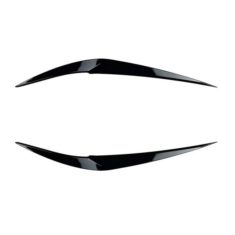 Scheinwerfer-Augenlidabdeckung 2 Stücke Glänzend Schwarz Augenbrauen Für X1 F48 F49 2015-2019 2020 2021 2022 Scheinwerfer Augenlider Deckel ABS Kunststoff Körper Kit Spoiler(Glossy Black) von JIANYISR