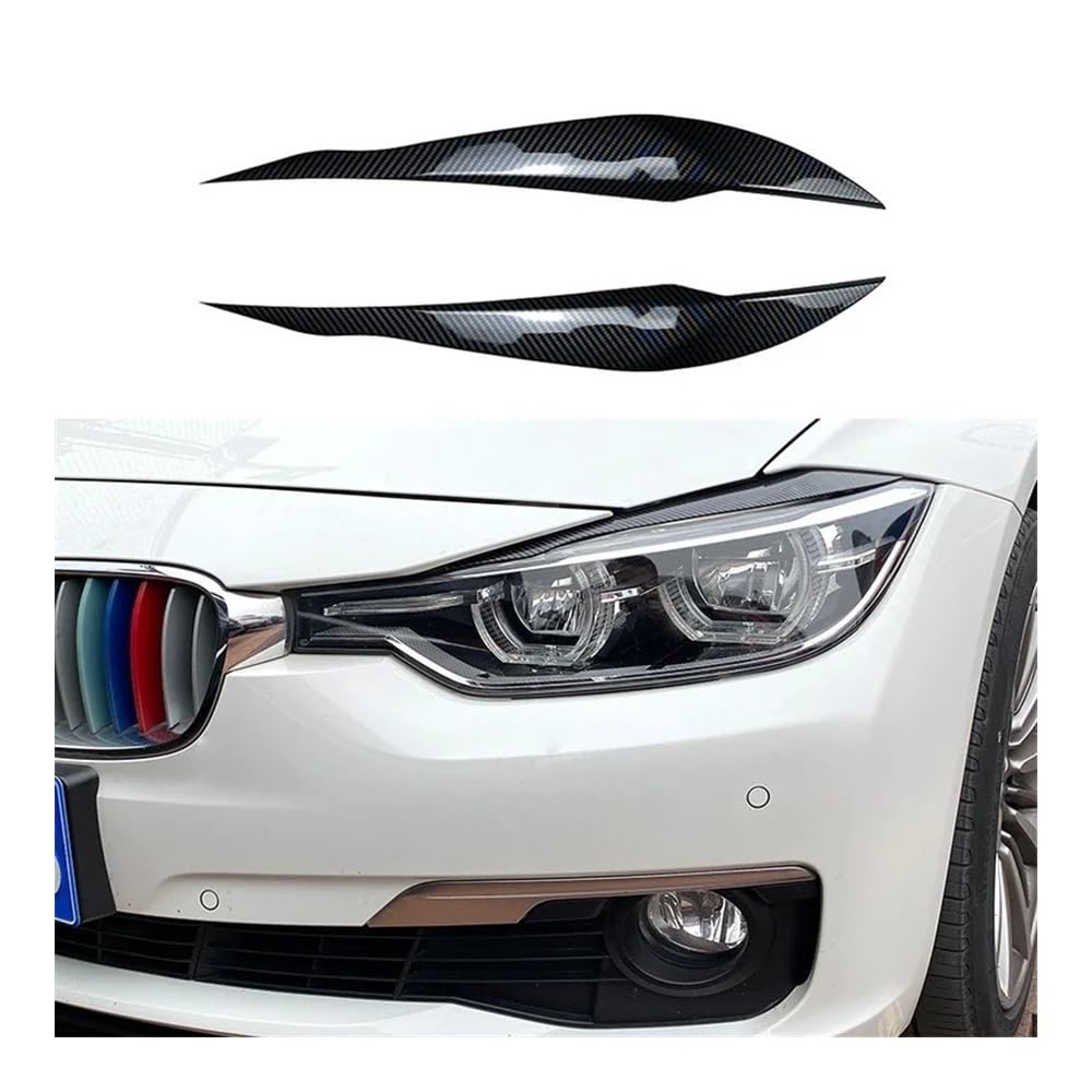Scheinwerfer-Augenlidabdeckung Für 3Series F30 F31 318i 320i Windmesser Front Nebelscheinwerfer Augenbraue Spoiler Dekoration Zubehör Modifikation(Carbon Look) von JIANYISR