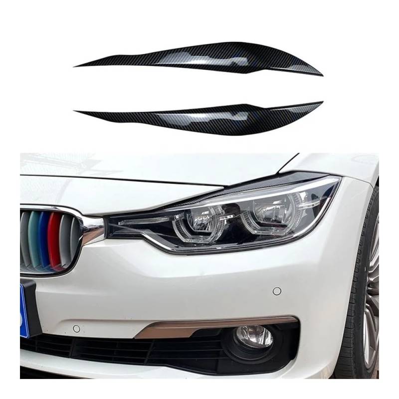 Scheinwerfer-Augenlidabdeckung Für 3Series F30 F31 318i 320i Windmesser Front Nebelscheinwerfer Augenbraue Spoiler Dekoration Zubehör Modifikation(Carbon Look) von JIANYISR