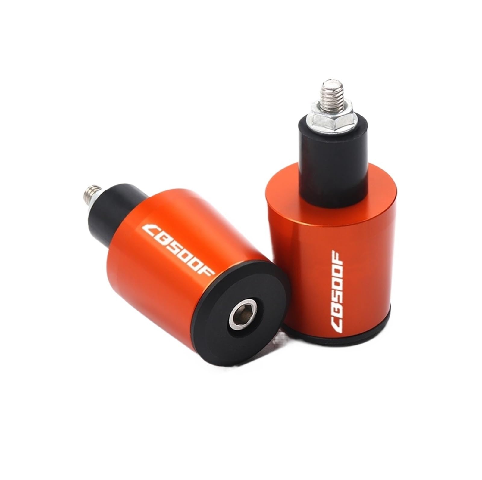 JIBULINS Compatible with Hon Da CB500F CBR500F 2013 2014 2015 Motorrad Zubehör CNC Lenkergriff Endstecker Lenkerendkappe Slider-Lenkerende(Orange) von JIBULINS