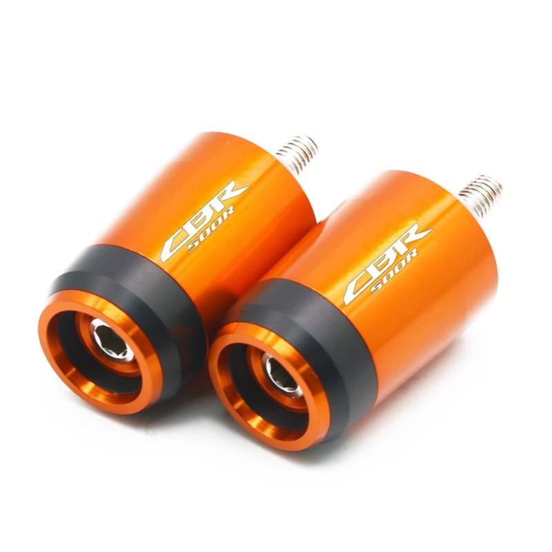 JIBULINS Compatible with Hon Da CBR500R CBR 500R CBR500 R Motorrad Lenkergriffe Lenkergriffenden Abdeckkappenstopfen Slider-Lenkerende(Orange) von JIBULINS