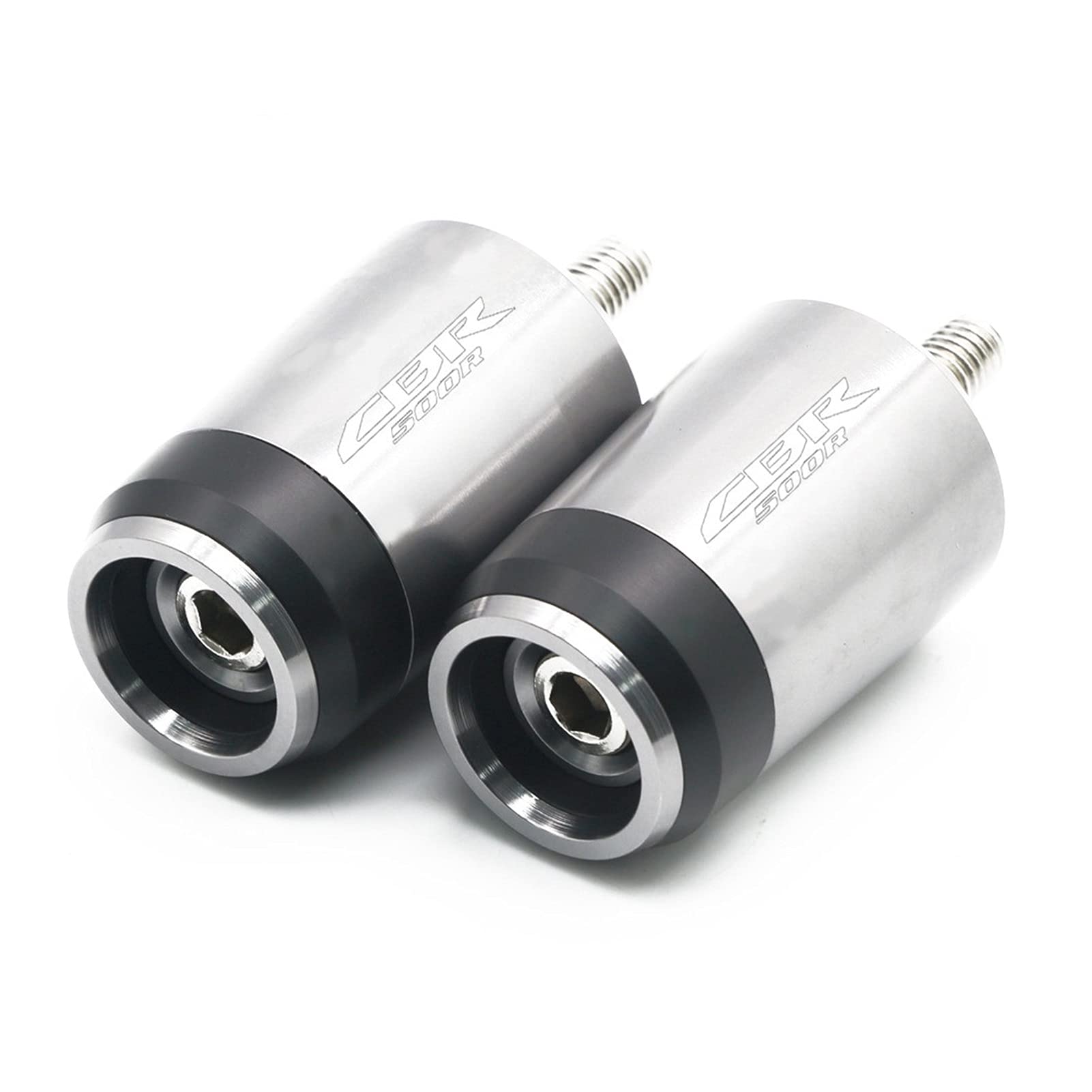 JIBULINS Compatible with Hon Da CBR500R CBR 500R CBR500 R Motorrad Lenkergriffe Lenkergriffenden Abdeckkappenstopfen Slider-Lenkerende(Silver) von JIBULINS