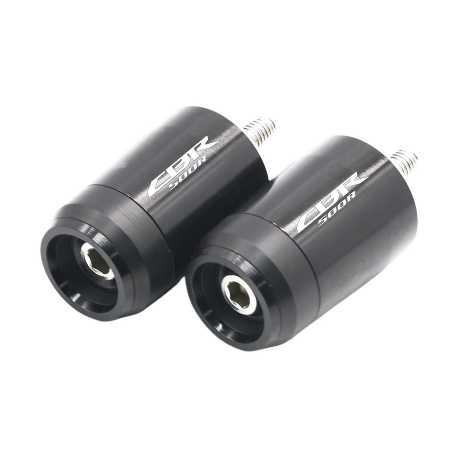 JIBULINS Compatible with Hon Da CBR500R CBR 500R CBR500 R Motorrad Universal CNC Lenkergriffe Lenkergriff Enden Abdeckkappe Stopfen Slider-Lenkerende(Nero) von JIBULINS