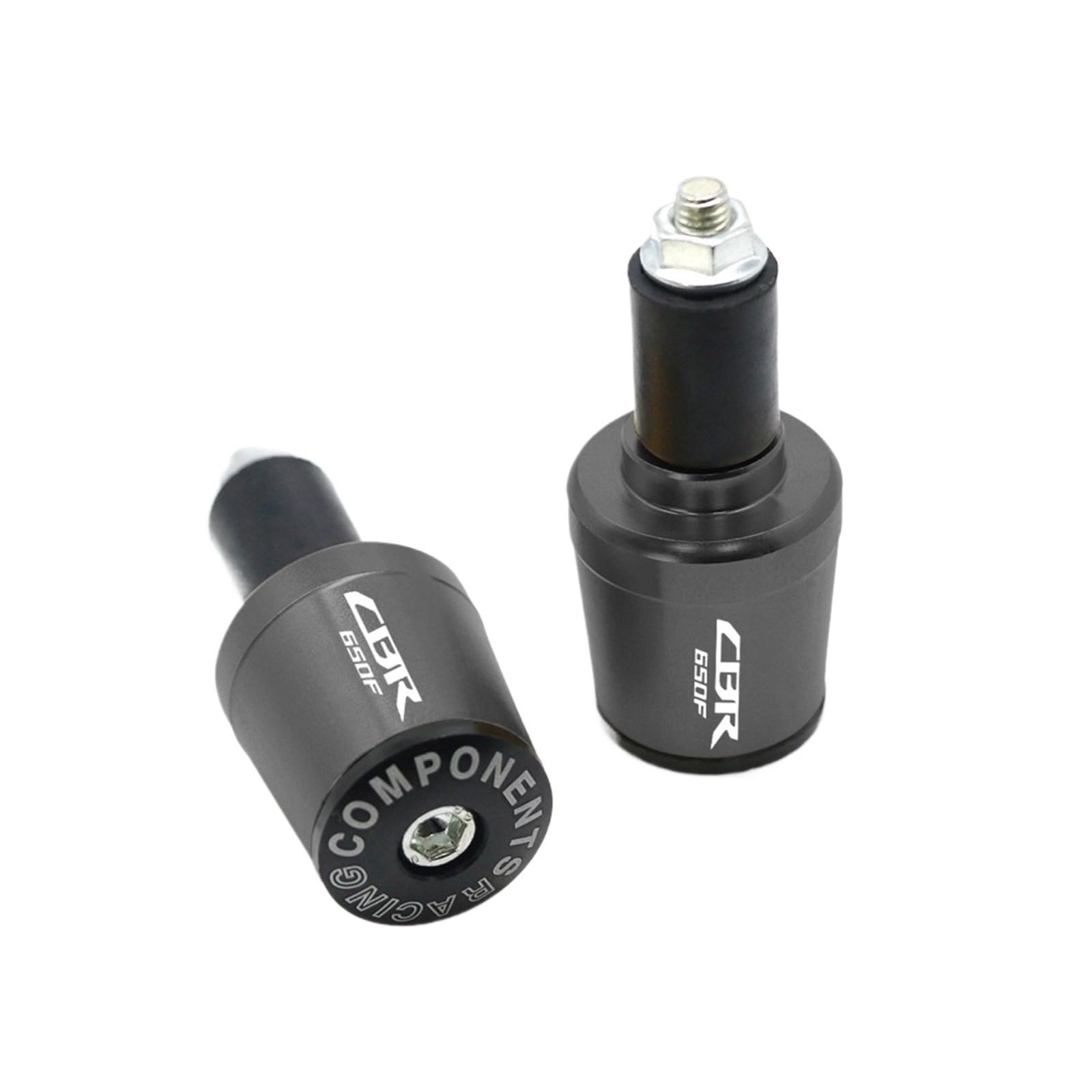 JIBULINS Compatible with Hon Da CBR650F CBR650 F CBR 650 F Motorradzubehör Universal-Lenkergriffe Lenkergriff-Endkappenstopfen Slider-Lenkerende(Grey) von JIBULINS