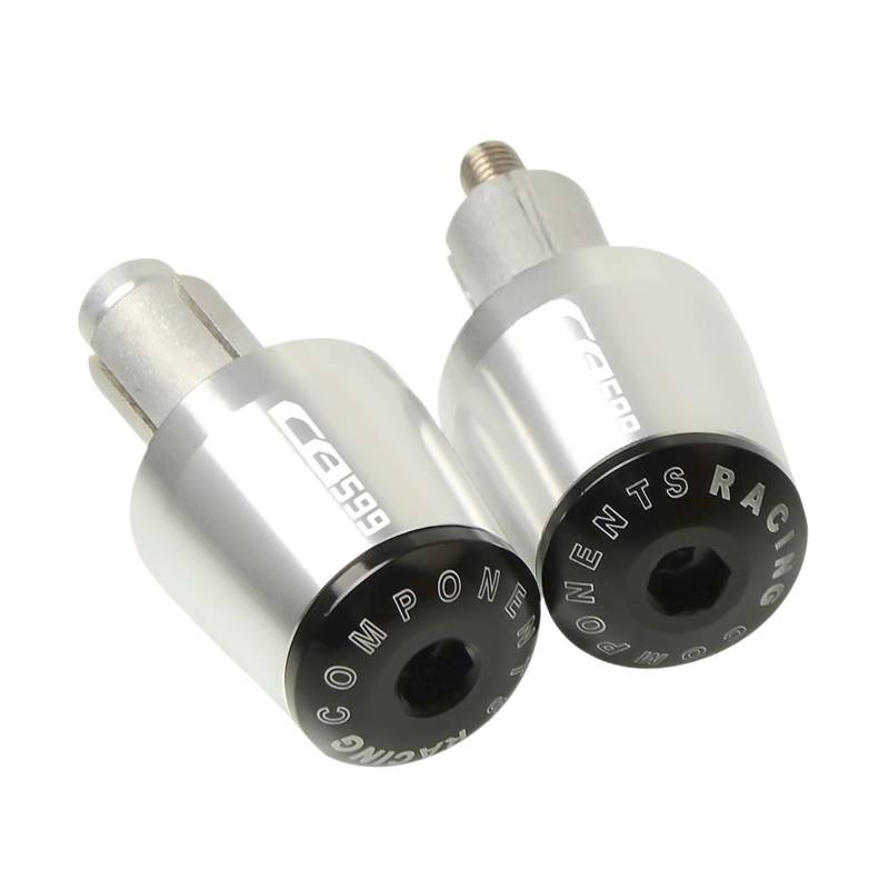 JIBULINS Compatible with Hon Da Hornet CB599 / CB600 CB900 CB919 CB1000R Motorradzubehör Lenkergriffe Lenkerdeckel Endstopfen Slider-Lenkerende(Silver) von JIBULINS