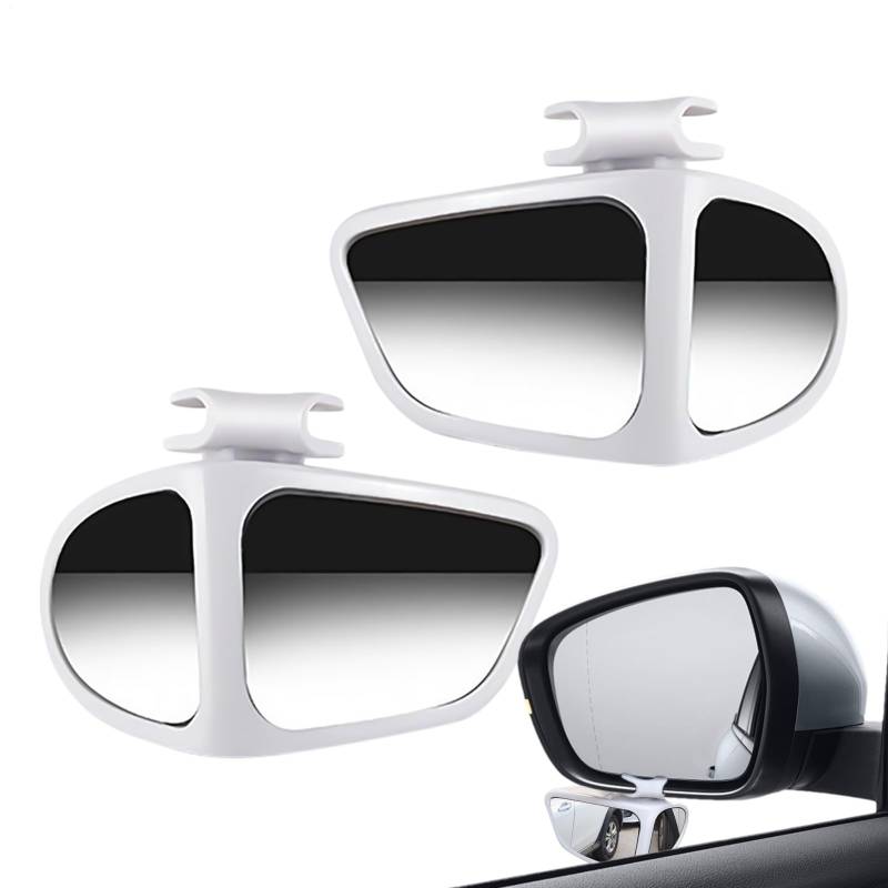 JIEBWCHA Blindspiegel umkehren, Weitwinkelauto Auxiliary Mirror - 1 Paar Auto umgekehrt 360 Grad Blind Mirror | Klebstoffmontage mehrseitiges Seitenzinglas für die Fahrt zur Fahrt auf der Seite von JIEBWCHA