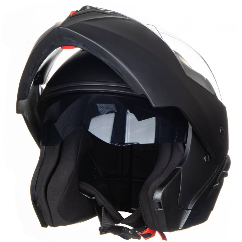 Helm für Motorräder Full-Face Motorcycle Helmet Tragbarer Integralhelme Flip-up Motorradhelm Zertifizierung von ECE (Matte Schwarz, M) von JIEKAI
