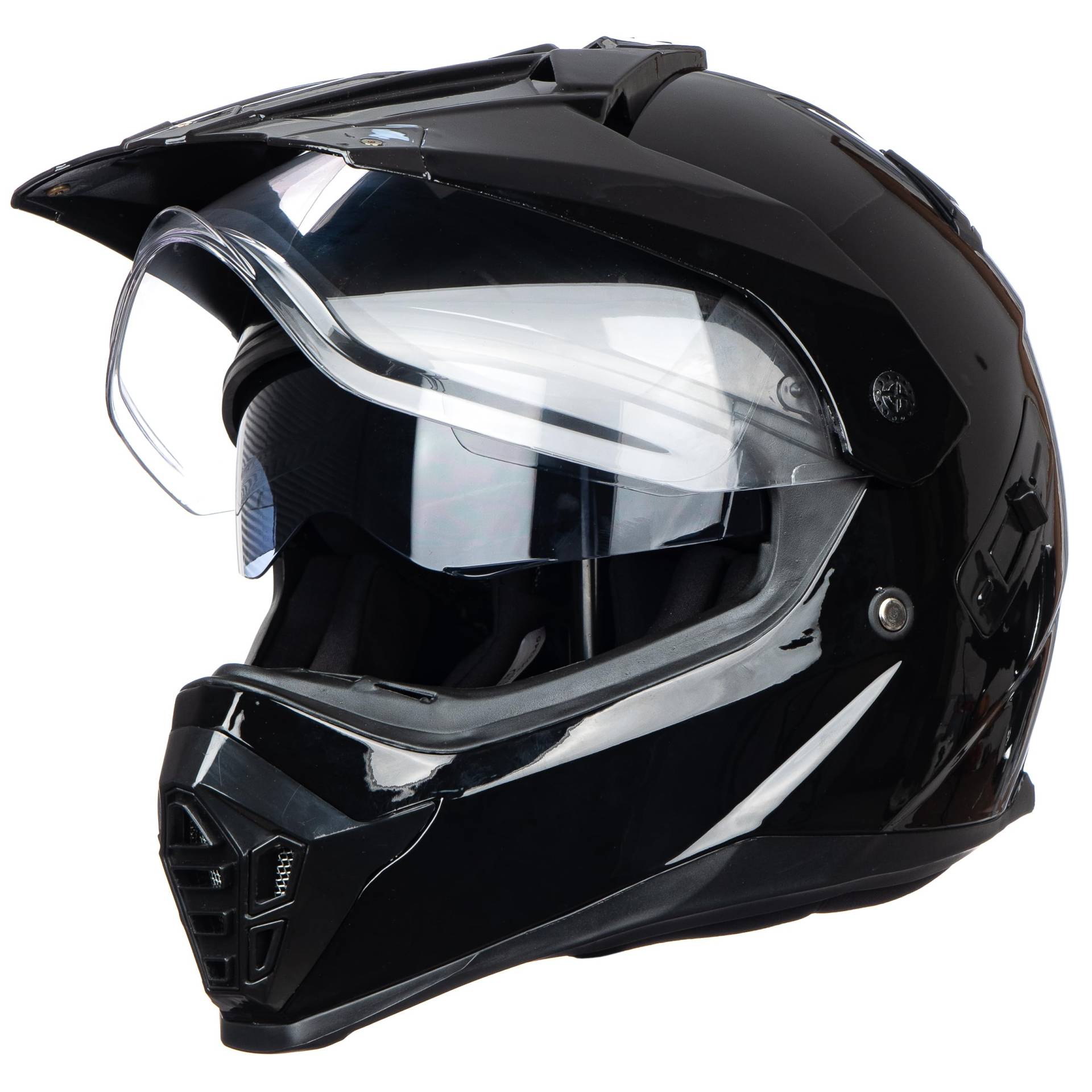 JIEKAI Adventure Helme Motocross Helm Sicherheitsnorm ECE 22.05 Motorradhelme,Roller Ski ATV Helm (S, Gloss Schwarz) von JIEKAI