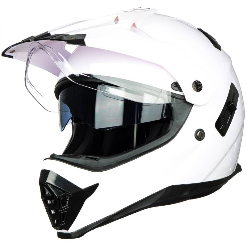 JIEKAI Adventure Helme Motocross Helm Sicherheitsnorm ECE 22.05 Motorradhelme,Roller Ski ATV Helm (S, Weiß) von JIEKAI