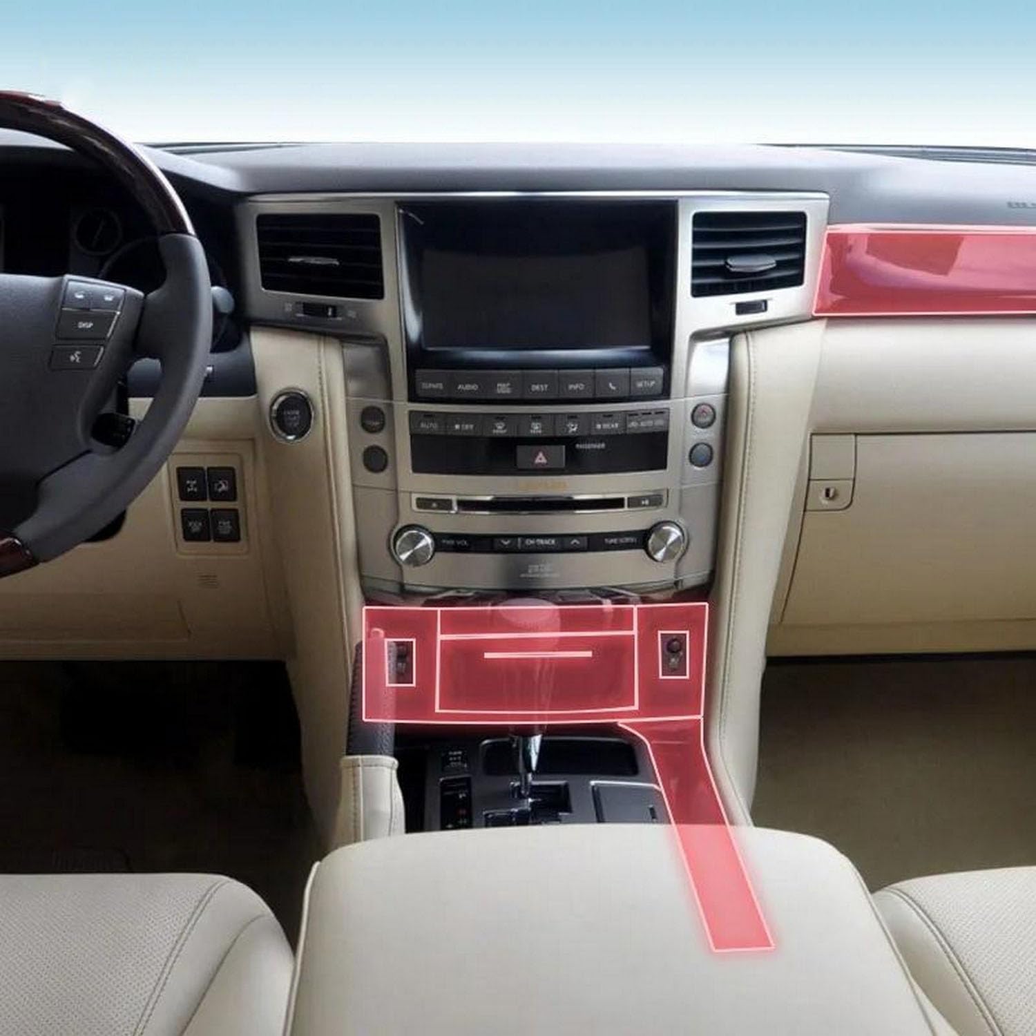 JIELIOP Auto-Mittelkonsole Schutzfolie für Lexus LX570 2012-2015, kratzfest, transparent, TPU-Zubehör JIELIOP Auto-Mittelkonsole Schutzfolie für Lexus LX570 2012-2015, kratzfest, transparent, TPU-Zubehör von JIELIOP