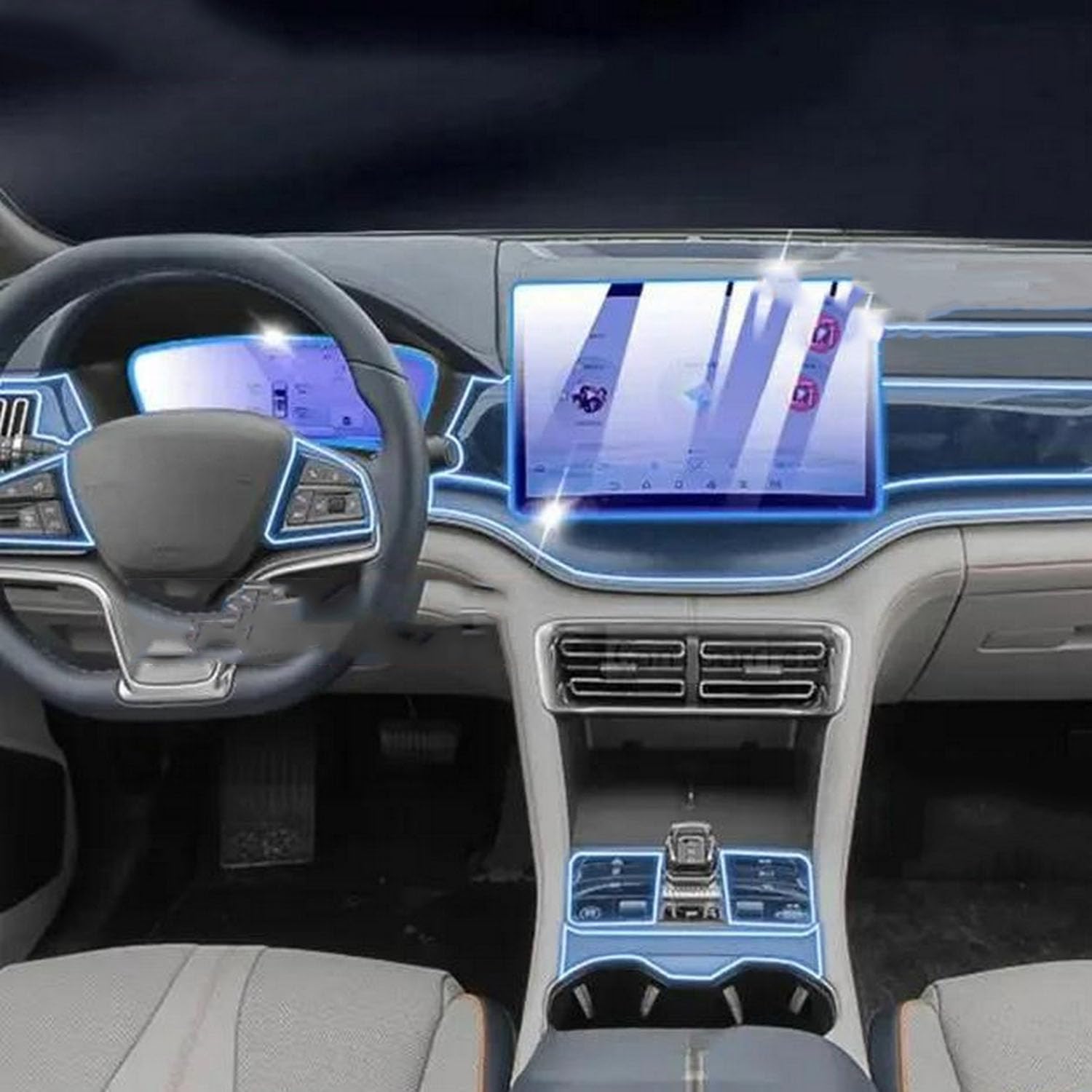 JIELIOP Displayschutzfolie für Auto-Mittelkonsole, kratzfest, Reparatur, transparent, TPU-Aufkleber, Zubehör, für BYD Song Plus Champion Version DM-i EV 2023 JIELIOP Displayschutzfolie für Auto-Mittelkonsole, kratzfest, Reparatur, transparent, TPU-Aufkleber, Zubehör, für BYD Song Plus Champion Version DM-i EV 2023 von JIELIOP