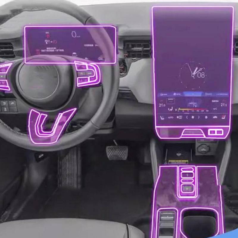 JIELIOP Displayschutzfolie für Auto-Mittelkonsole, kratzfest, Reparatur, transparent, TPU-Aufkleber, Zubehör, für Honda eNS1 2023–2024 von JIELIOP