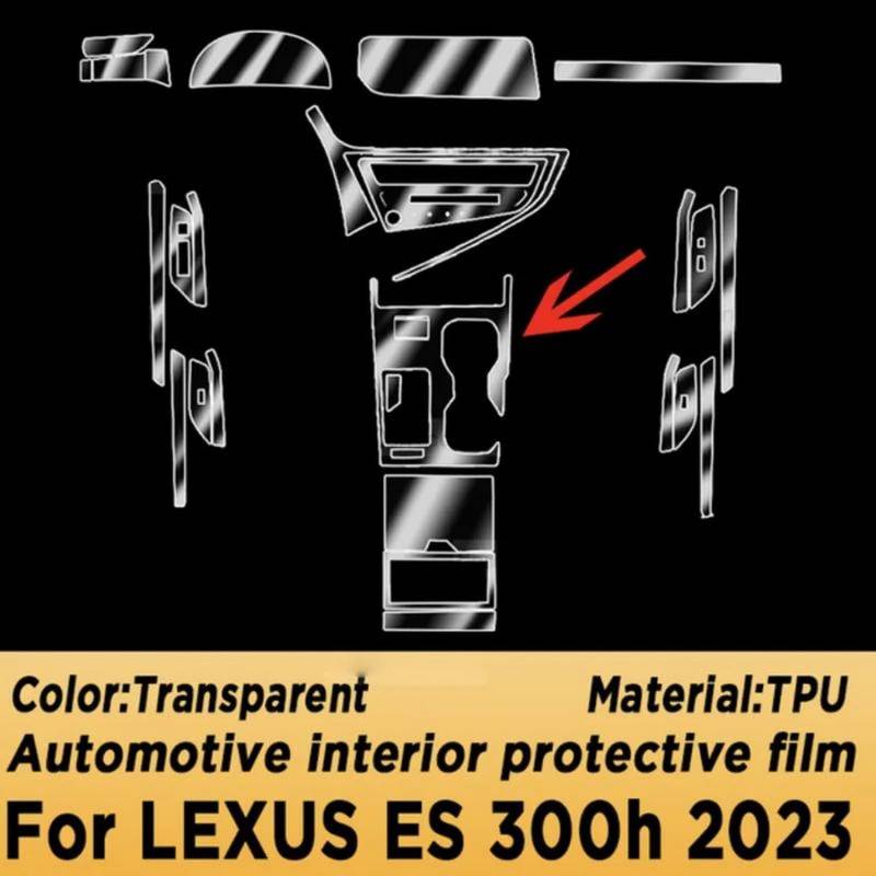 JIELIOP Displayschutzfolie für Auto-Mittelkonsole, kratzfest, Reparatur, transparent, TPU-Aufkleber, Zubehör, für Lexus ES 300h 2021, 2022, 2023 von JIELIOP