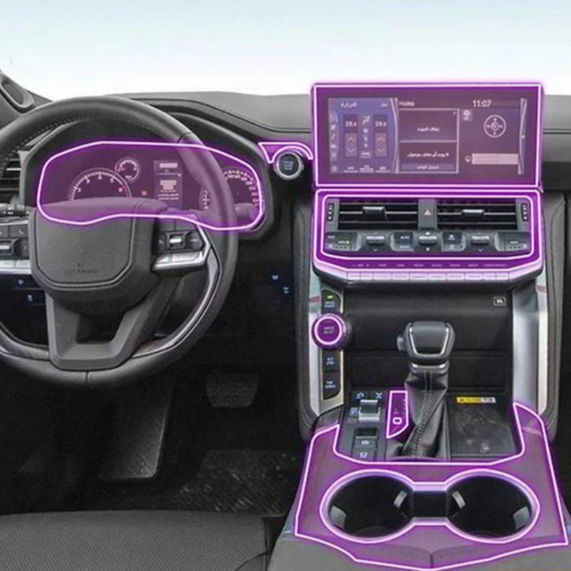 JIELIOP Displayschutzfolie für Auto-Mittelkonsole, kratzfest, Reparatur, transparent, TPU-Aufkleber, Zubehör, für Toyota Land Cruiser 2022, 2023, 2024 von JIELIOP