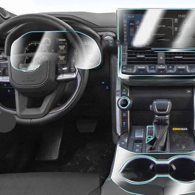 JIELIOP Displayschutzfolie für Auto-Mittelkonsole, kratzfest, Reparatur, transparent, TPU-Aufkleber, Zubehör, für Toyota Land Cruiser 300 2022 2023 von JIELIOP