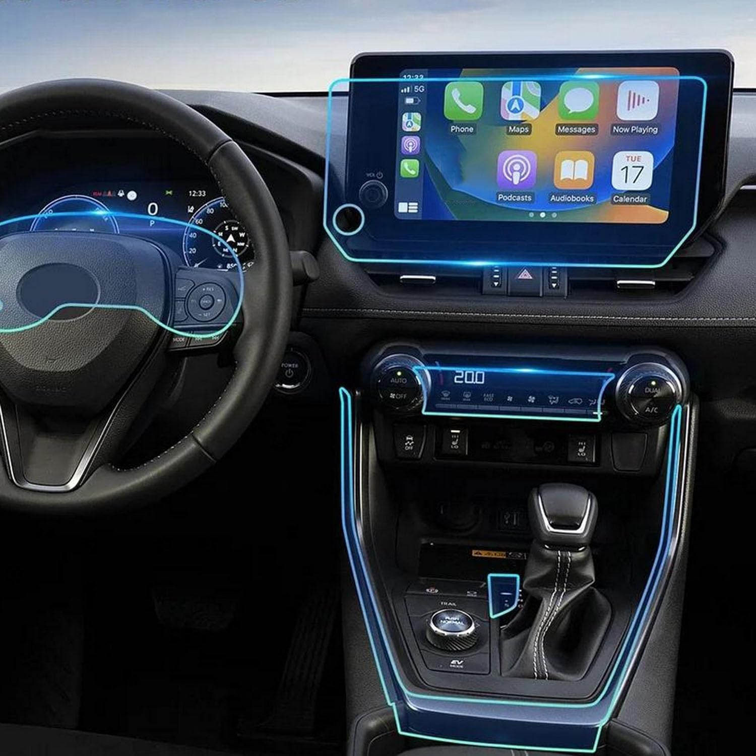 JIELIOP Displayschutzfolie für Auto-Mittelkonsole, kratzfest, Reparatur, transparent, TPU-Aufkleber, Zubehör, für Toyota RAV4 2024 2025 JIELIOP Displayschutzfolie für Auto-Mittelkonsole, kratzfest, Reparatur, transparent, TPU-Aufkleber, Zubehör, für Toyota RAV4 2024 2025 von JIELIOP