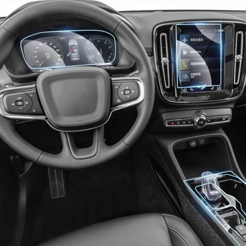 JIELIOP Displayschutzfolie für Auto-Mittelkonsole, kratzfest, Reparatur, transparent, TPU-Aufkleber, Zubehör, für Volvo XC40 2020–2024 von JIELIOP