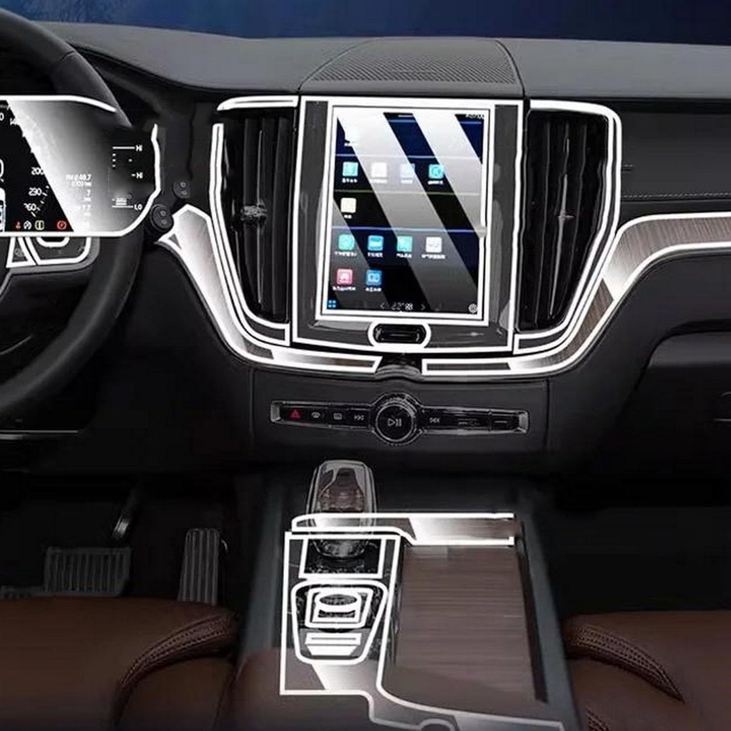 JIELIOP Displayschutzfolie für Auto-Mittelkonsole, kratzfest, Reparatur, transparent, TPU-Aufkleber, Zubehör, für Volvo XC60 Hybrid 2022 2023 2024 JIELIOP Displayschutzfolie für Auto-Mittelkonsole, kratzfest, Reparatur, transparent, TPU-Aufkleber, Zubehör, für Volvo XC60 Hybrid 2022 2023 2024 von JIELIOP