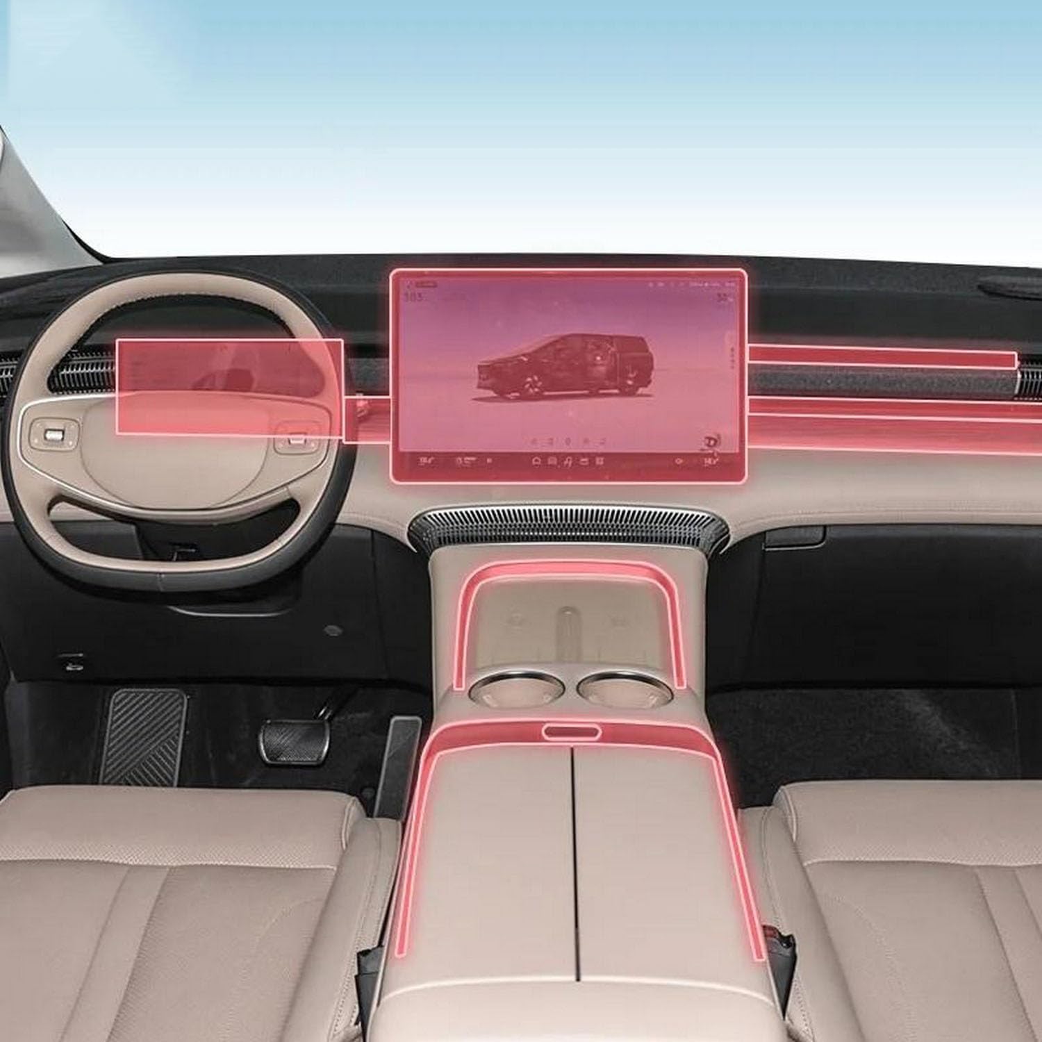 JIELIOP Displayschutzfolie für Auto-Mittelkonsole, kratzfest, Reparatur, transparent, TPU-Aufkleber, Zubehör, für XPENG X9 2023–2025 JIELIOP Displayschutzfolie für Auto-Mittelkonsole, kratzfest, Reparatur, transparent, TPU-Aufkleber, Zubehör, für XPENG X9 2023–2025 von JIELIOP