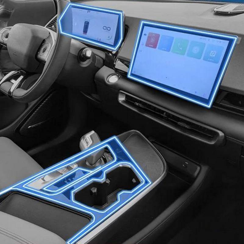 JIELIOP Displayschutzfolie für die Mittelkonsole, kratzfest, Reparatur, transparent, TPU-Aufkleber, Zubehör, für BAIC Peking X55 II 2024 von JIELIOP