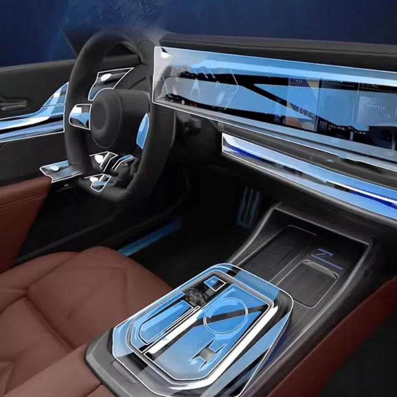 JIELIOP Displayschutzfolie für die Mittelkonsole, kratzfest, Reparatur, transparent, TPU-Aufkleber, Zubehör, für BMW G70 I7 Serie 7 2023 von JIELIOP